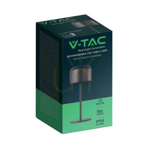 Sprawdź Lampka Biurkowa Nocna V-TAC 1,5W LED 21cm Ładowanie Ściemnianie Czarna VT-1181 2700K-5700K 150lm