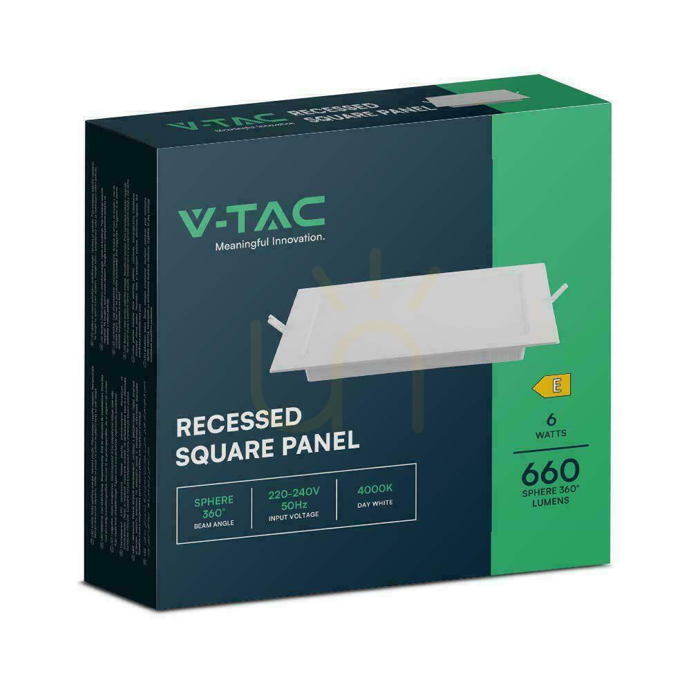 Pokaż Panel LED V-TAC Wpuszczany Premium Downlight 6W Kwadrat 120x120 VT-61006 6500K 660lm Panel LED V-TAC Wpuszczany Premium Downlight 6W Kwadrat 120x120 VT-61006 6500K 660lm