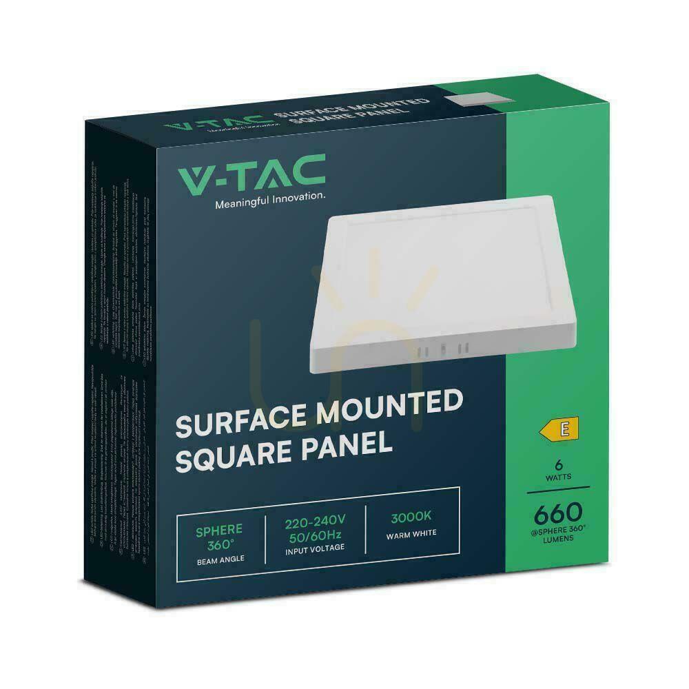 Obejrzyj Panel LED V-TAC Natynkowy Premium Downlight 6W Kwadrat 120x120 VT-60006 3000K 660lm Panel LED V-TAC Natynkowy Premium Downlight 6W Kwadrat 120x120 VT-60006 3000K 660lm