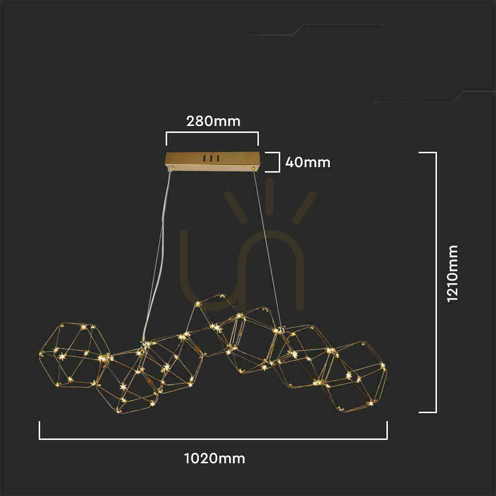 Wyświetl Oprawa Zwieszana V-TAC 28W LED Złota VT-7918 3000K 2700lm Oprawa Zwieszana V-TAC 28W LED Złota VT-7918 3000K 2700lm