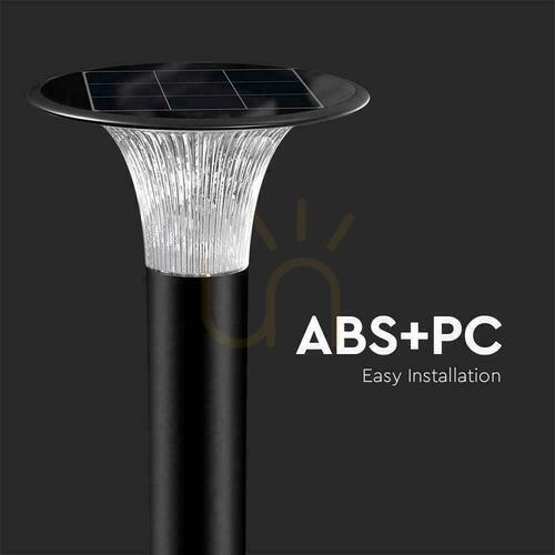 Sprawdź Słupek Ogrodowy Solarny V-TAC 15W LED IP65 Czujnik Ruchu CCT Czarny 88cm VT-413 6000K+4000K 2200lm 3 Lata Gwarancji