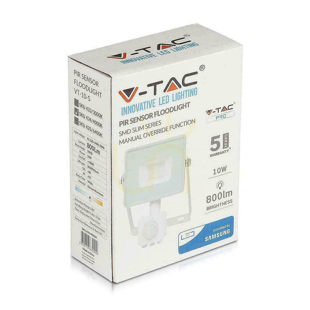 Wyświetl Projektor LED V-TAC 10W SAMSUNG CHIP Czujnik Ruchu Funkcja Cut-OFF Biały VT-10-S-W 3000K 800lm 5 Lat Gwarancji Projektor LED V-TAC 10W SAMSUNG CHIP Czujnik Ruchu Funkcja Cut-OFF Biały VT-10-S-W 3000K 800lm 5 Lat Gwarancji