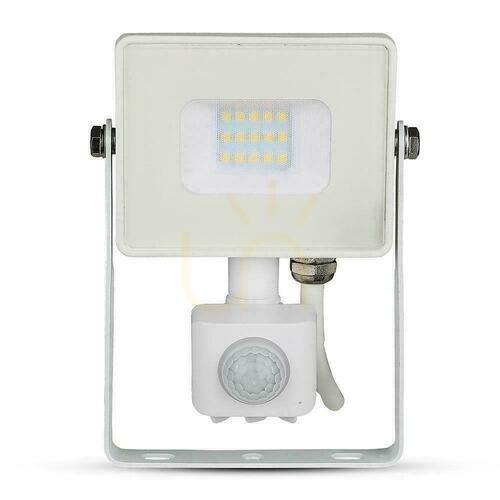 Sprawdź Projektor LED V-TAC 10W SAMSUNG CHIP Czujnik Ruchu Funkcja Cut-OFF Biały VT-10-S-W 4000K 800lm 5 Lat Gwarancji