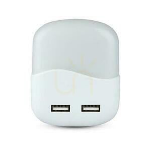 Lampka Nocna do Gniazdka LED z USB V-TAC SAMSUNG CHIP Kwadrat VT-84-SQ 4000K 10lm 1 Lampka Nocna do Gniazdka LED z USB V-TAC SAMSUNG CHIP Kwadrat VT-84-SQ 4000K 10lm small 1