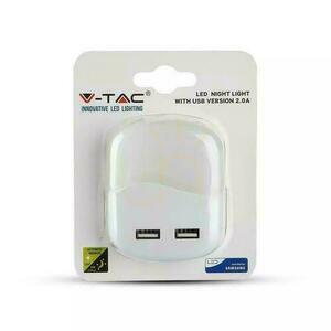 Lampka Nocna do Gniazdka LED z USB V-TAC SAMSUNG CHIP Kwadrat VT-84-SQ 4000K 10lm 3 Lampka Nocna do Gniazdka LED z USB V-TAC SAMSUNG CHIP Kwadrat VT-84-SQ 4000K 10lm small 3