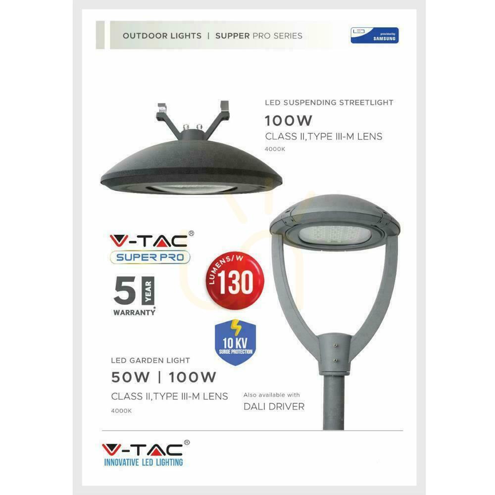 Zobacz Oprawa Uliczna LED V-TAC SAMSUNG CHIP 100W 302Z+ Class II Type 3M 0-10V VT-115ST 4000K 13000lm 5 Lat Gwarancji Oprawa Uliczna LED V-TAC SAMSUNG CHIP 100W 302Z+ Class II Type 3M 0-10V VT-115ST 4000K 13000lm 5 Lat Gwarancji
