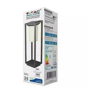 Słupek Ogrodowy Solarny V-TAC 4W LED SAMSUNG CHIP Szary 2-funkcje IP65 VT-66 3000K 280lm 3 Lata Gwarancji small 3