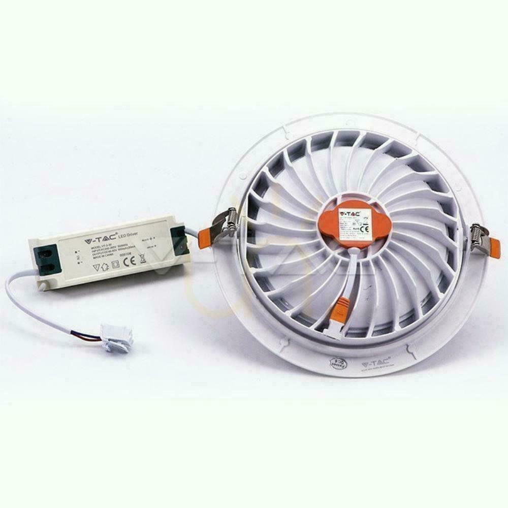 Obejrzyj Oprawa V-TAC LED Downlight SAMSUNG CHIP 30W Ruchoma VT-2-30 3000K 2400lm 5 Lat Gwarancji Oprawa V-TAC LED Downlight SAMSUNG CHIP 30W Ruchoma VT-2-30 3000K 2400lm 5 Lat Gwarancji