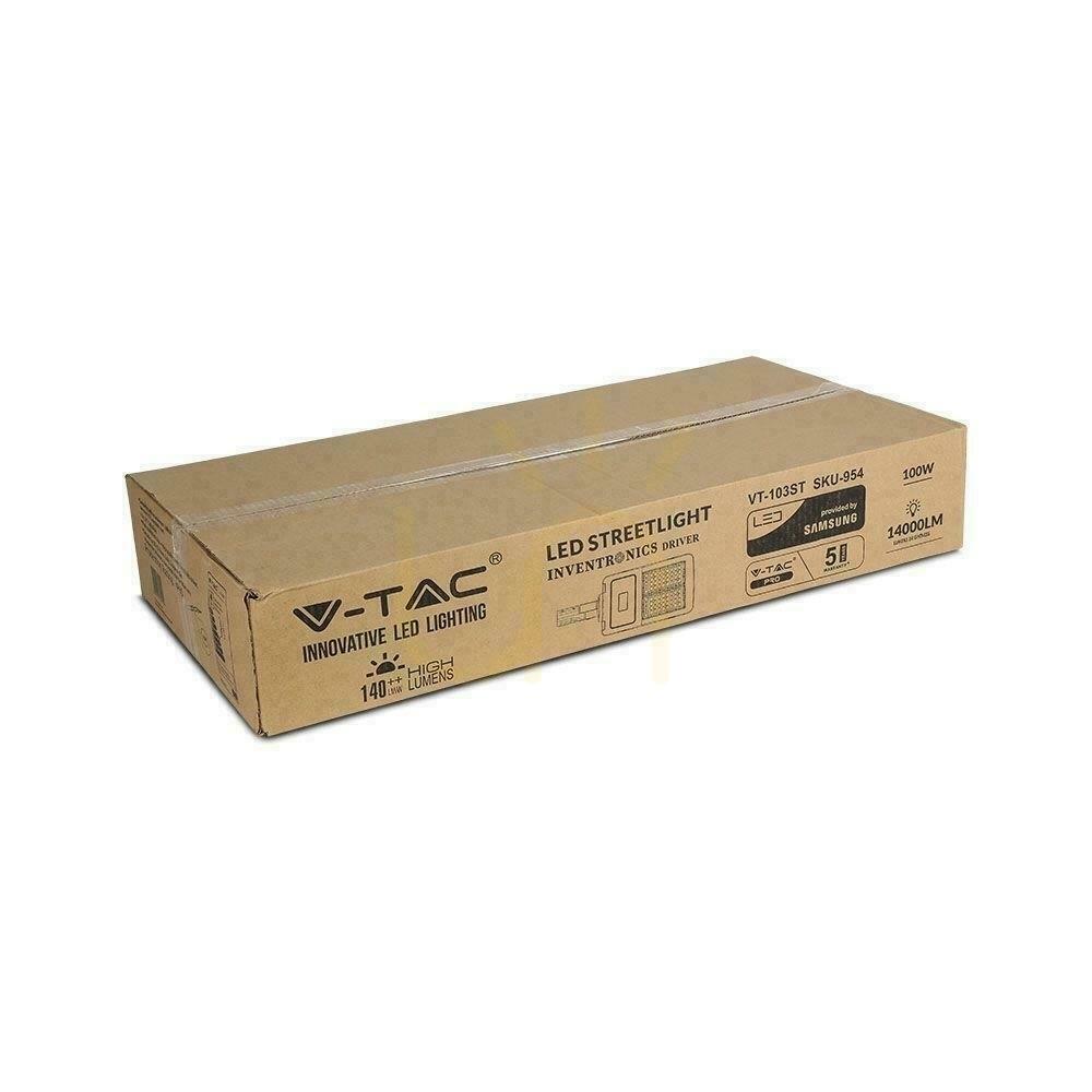 Wyświetl Oprawa Uliczna LED V-TAC SAMSUNG CHIP 100W Class I DIM VT-103ST 5700K 14000lm 5 Lat Gwarancji Oprawa Uliczna LED V-TAC SAMSUNG CHIP 100W Class I DIM VT-103ST 5700K 14000lm 5 Lat Gwarancji