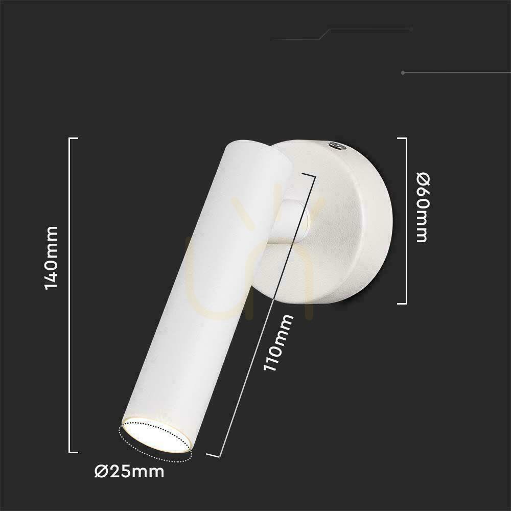 Pokaż Oprawa LED V-TAC 2W Kinkiet Hotel Łóżko Biały VT-412 4000K 150lm Oprawa LED V-TAC 2W Kinkiet Hotel Łóżko Biały VT-412 4000K 150lm