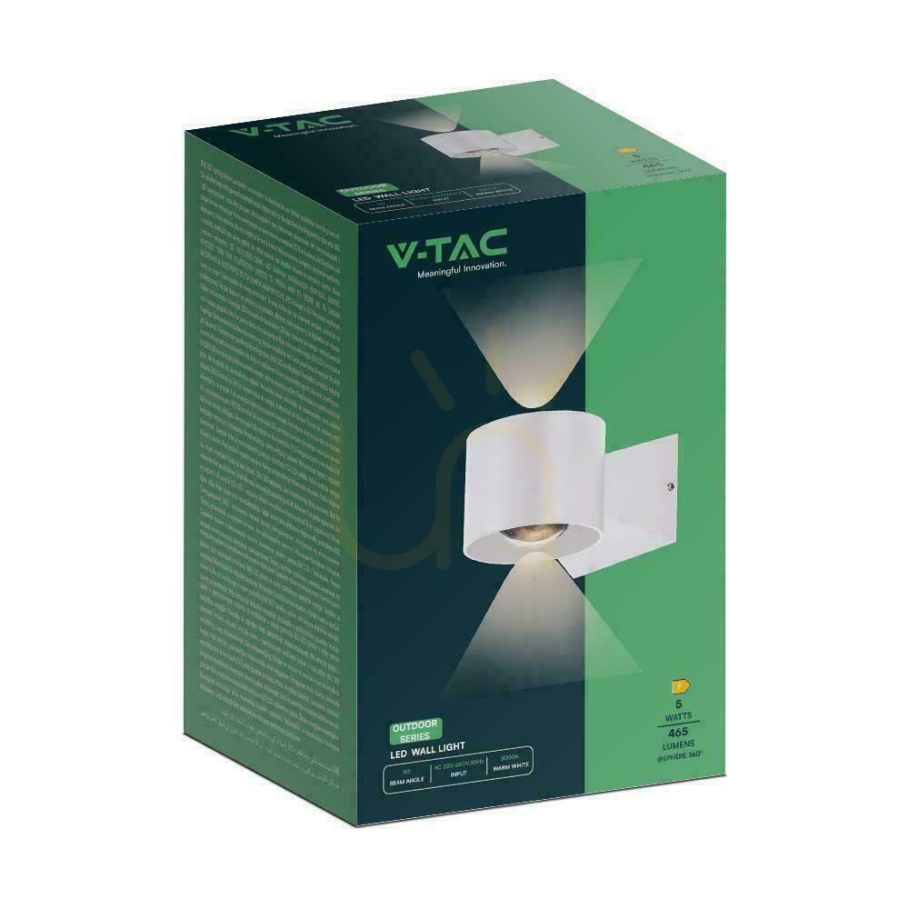 Zobacz Oprawa Ścienna V-TAC 5W Kinkiet Góra Dół Biały IP65 VT-1179 3000K 465lm Oprawa Ścienna V-TAC 5W Kinkiet Góra Dół Biały IP65 VT-1179 3000K 465lm