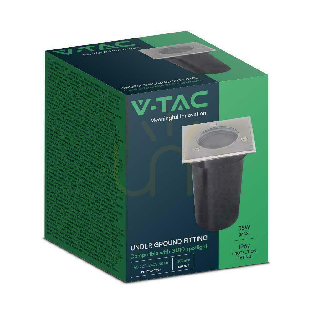Pokaż Oprawa Gruntowa Ogrodowa Najazdowa Kwadrat Stal Szczotkowana GU10 IP67 V-TAC VT-1127 Oprawa Gruntowa Ogrodowa Najazdowa Kwadrat Stal Szczotkowana GU10 IP67 V-TAC VT-1127