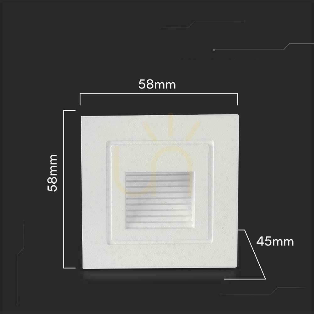 Obejrzyj Oprawa Schodowa LED V-TAC 3W LED Kwadrat Biała 230V VT-1128 3000K 180lm Oprawa Schodowa LED V-TAC 3W LED Kwadrat Biała 230V VT-1128 3000K 180lm