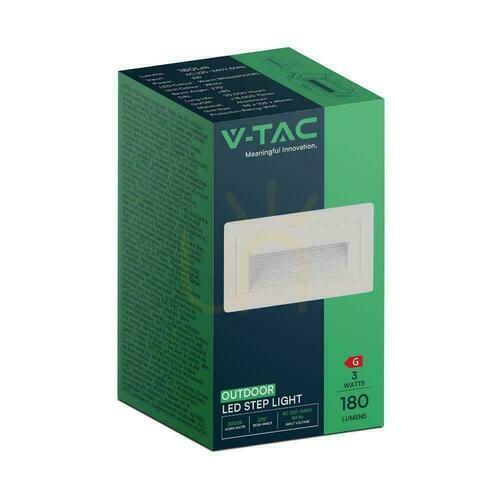 Sprawdź Oprawa Schodowa LED V-TAC 3W LED Prostokąt Biała 230V VT-1130 3000K 180lm