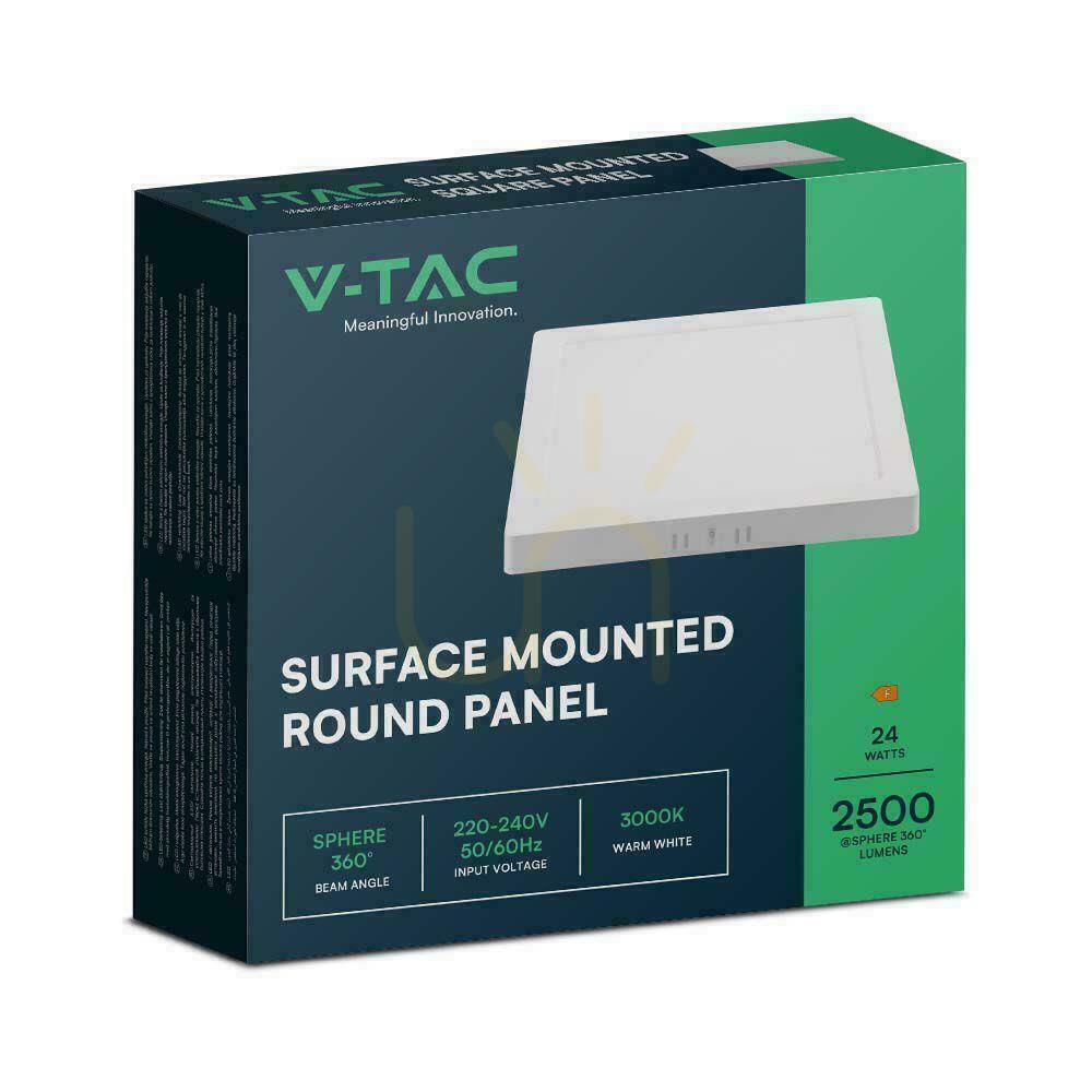 Obejrzyj Panel LED V-TAC Natynkowy Premium Downlight 24W Kwadrat 300x300 VT-60024 3000K 2500lm Panel LED V-TAC Natynkowy Premium Downlight 24W Kwadrat 300x300 VT-60024 3000K 2500lm