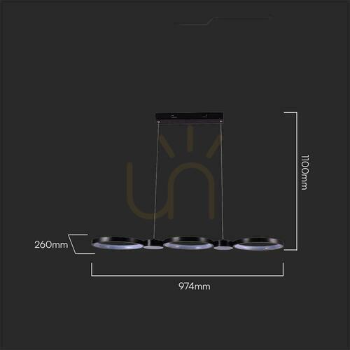 Sprawdź Designerska lampa wisząca LED 38W 3000K 4560lm czarna VT-7820 V-TAC