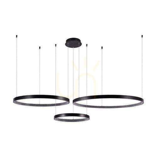 Sprawdź Lampa wisząca LED 57W 6840lm 4000K czarna 5 pierścieni 151 cm VT-7824 V-TAC