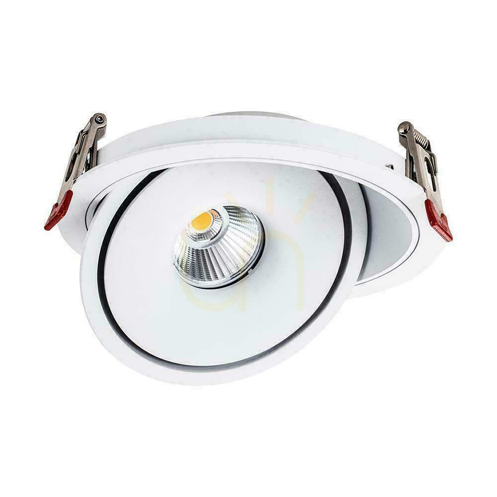 Zobacz Oprawa V-TAC LED Uchylny Downlight 20W LED COB CRI90+ CCT Biała VT-2520 3000K-4000K-6400K 1408lm Oprawa V-TAC LED Uchylny Downlight 20W LED COB CRI90+ CCT Biała VT-2520 3000K-4000K-6400K 1408lm