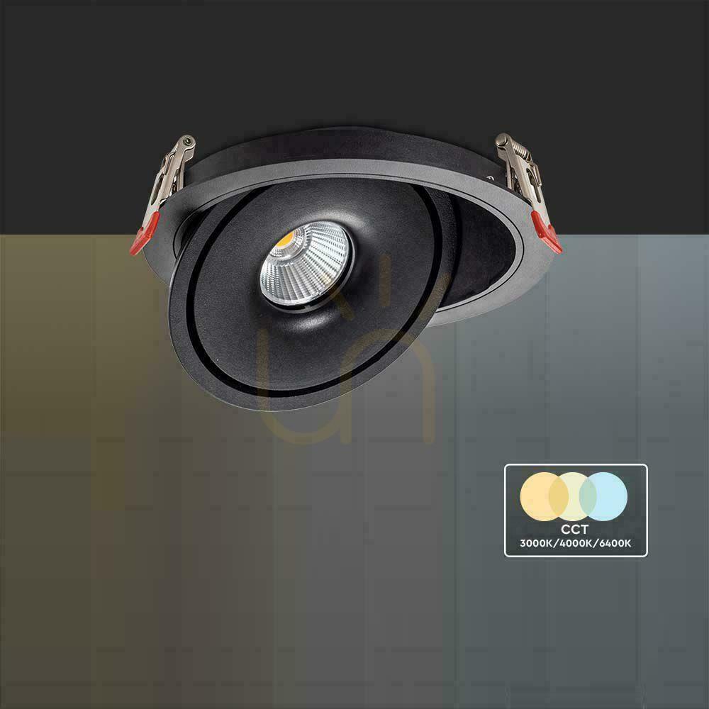 Zobacz Oprawa V-TAC LED Uchylny Downlight 30W LED COB CRI90+ CCT Czarna VT-2532 3000K-4000K-6400K 2500lm Oprawa V-TAC LED Uchylny Downlight 30W LED COB CRI90+ CCT Czarna VT-2532 3000K-4000K-6400K 2500lm