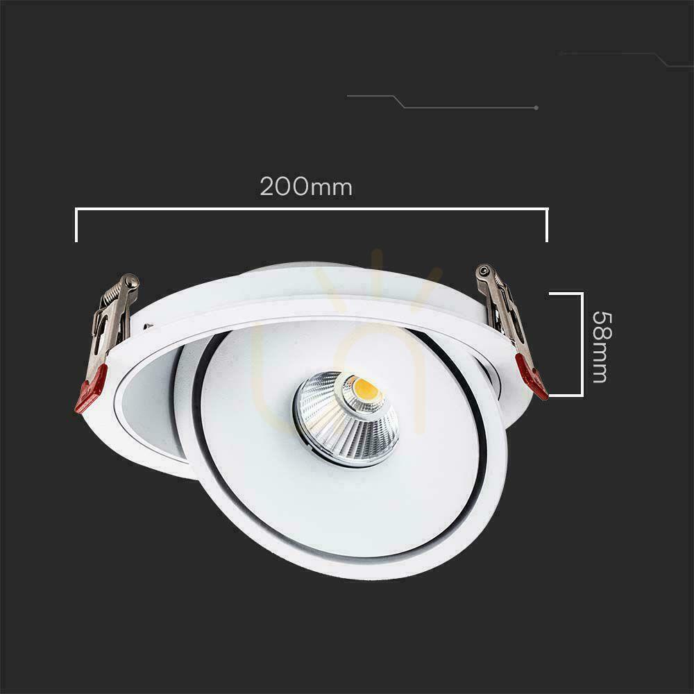 Sprawdź Oprawa V-TAC LED Uchylny Downlight 30W LED COB CRI90+ CCT Biała VT-2532 3000K-4000K-6400K 2500lm Oprawa V-TAC LED Uchylny Downlight 30W LED COB CRI90+ CCT Biała VT-2532 3000K-4000K-6400K 2500lm