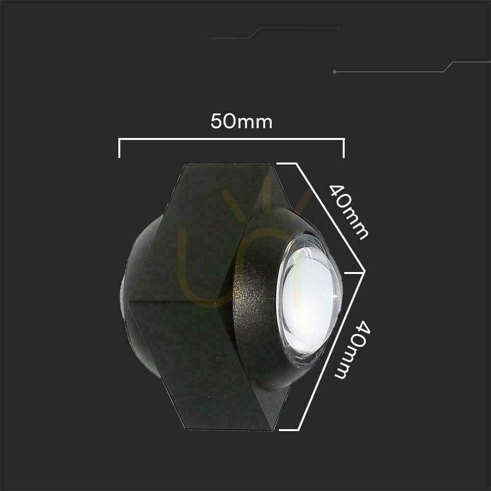 Obejrzyj Oprawa Ścienna Góra Dół V-TAC 2W LED IP54 Czarna VT-2503 4000K 200lm Oprawa Ścienna Góra Dół V-TAC 2W LED IP54 Czarna VT-2503 4000K 200lm