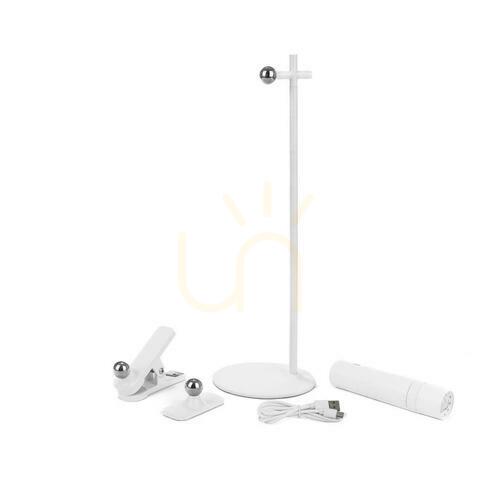 Sprawdź Lampka Biurkowa V-TAC 4w1 37cm Kinkiet Klips Latarka 3W LED Biała VT-7413 4000K 300lm