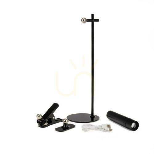 Sprawdź Lampka Biurkowa V-TAC 4w1 37cm Kinkiet Klips Latarka 3W LED Czarna VT-7413 4000K 300lm