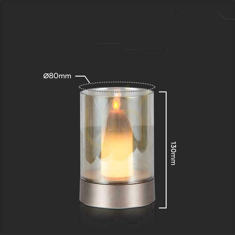 Obejrzyj Lampka Nocna Światło Świecy V-TAC 3W LED Ładowanie USB Ściemnianie Złota VT-7564 3000K 110lm Lampka Nocna Światło Świecy V-TAC 3W LED Ładowanie USB Ściemnianie Złota VT-7564 3000K 110lm