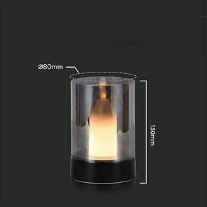 Lampka Nocna Światło Świecy V-TAC 3W LED Ładowanie USB Ściemnianie Czarna VT-7564 3000K 110lm small 2