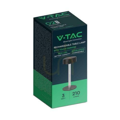Sprawdź Lampka Biurkowa Nocna V-TAC 3W LED 23cm Ładowanie USB CCT Ściemnianie Czarna VT-7567 3000K-6000K 210lm