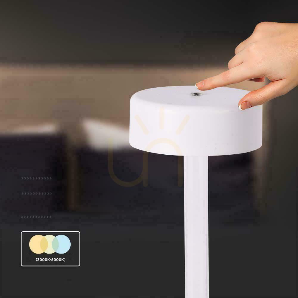 Wyświetl Lampka Biurkowa Nocna V-TAC 3W LED 23cm Ładowanie USB CCT Ściemnianie Biała VT-7567 3000K-6000K 210lm Lampka Biurkowa Nocna V-TAC 3W LED 23cm Ładowanie USB CCT Ściemnianie Biała VT-7567 3000K-6000K 210lm