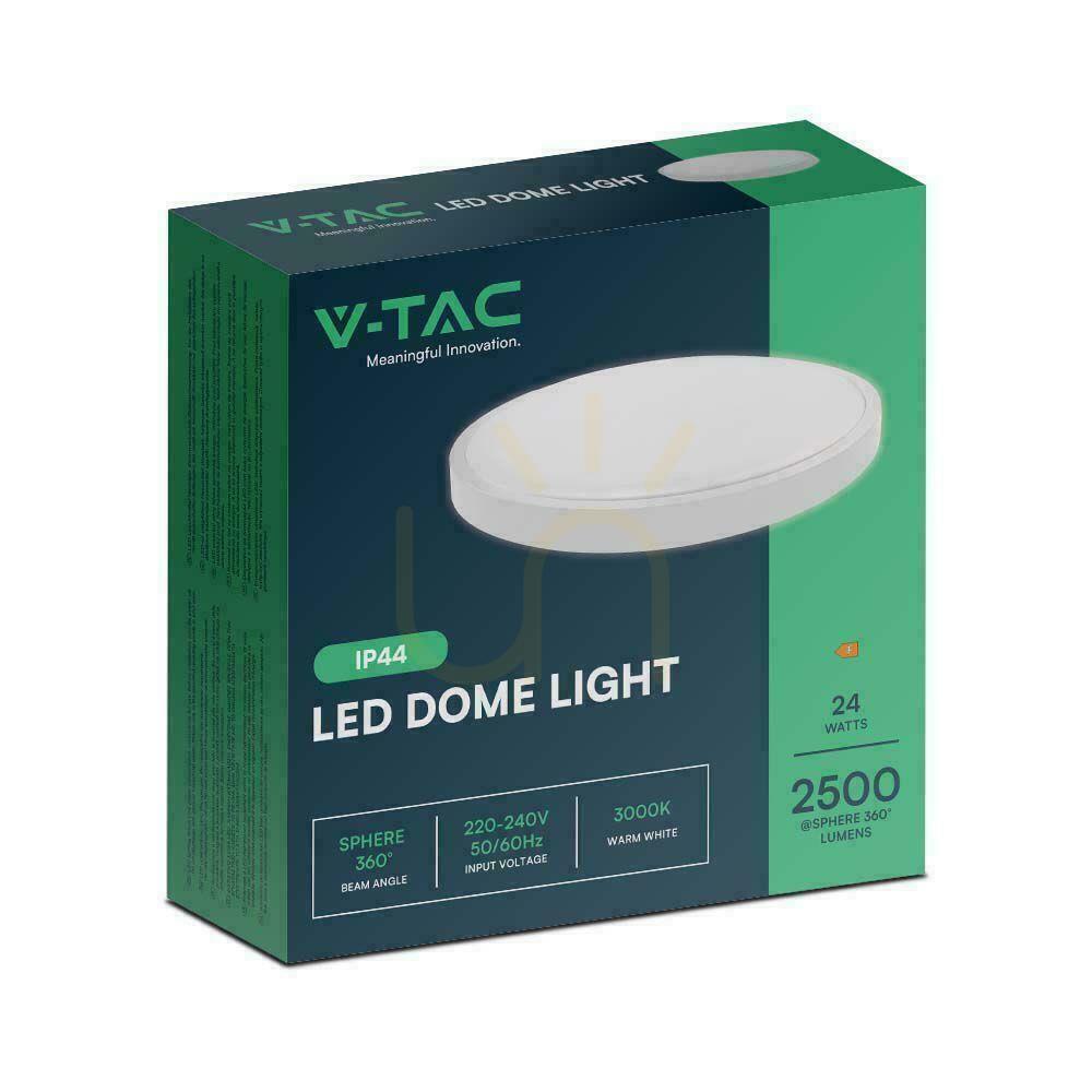 Obejrzyj Plafon V-TAC 24W LED Okrągły 29cm Natynkowy IP44 Biały VT-8624 3000K 2500lm Plafon V-TAC 24W LED Okrągły 29cm Natynkowy IP44 Biały VT-8624 3000K 2500lm