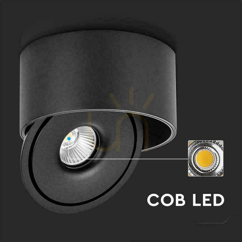 Obejrzyj Oprawa Natynkowa Downlight V-TAC 20W Uchylna CRI90 CCT Czarna VT-2825 3000K-4000K-6400K 1408lm Oprawa Natynkowa Downlight V-TAC 20W Uchylna CRI90 CCT Czarna VT-2825 3000K-4000K-6400K 1408lm