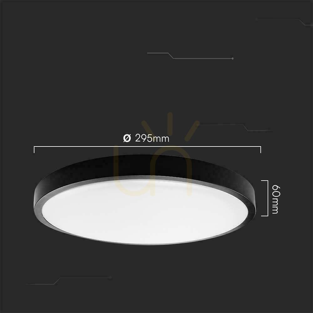 Pokaż Plafon V-TAC 18W LED Okrągły 30cm Natynkowy Pilot Czujnik Ruchu IP44 Czarny VT-8618S 4000K 1830lm Plafon V-TAC 18W LED Okrągły 30cm Natynkowy Pilot Czujnik Ruchu IP44 Czarny VT-8618S 4000K 1830lm