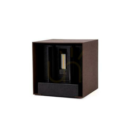 Sprawdź Oprawa Ścienna Solarna V-TAC 9W LED COB Regulowana Brąz Corten Kostka 15x15cm IP65 VT-11109 4000K 860lm