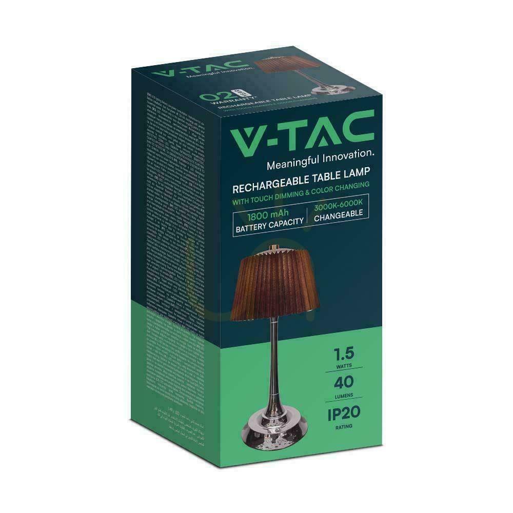 Wyświetl Lampka Biurkowa Nocna V-TAC 1,5W LED 28cm Ładowanie USB Ściemnianie Brąz VT-7968 3000K-6000K 40lm Lampka Biurkowa Nocna V-TAC 1,5W LED 28cm Ładowanie USB Ściemnianie Brąz VT-7968 3000K-6000K 40lm