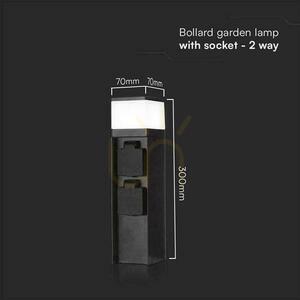 Słupek Ogrodowy LED G9 V-TAC 2 Gniazda 2x16A 23cm 3600W IP44 Grafit VT-1197 3 Lata Gwarancji small 3