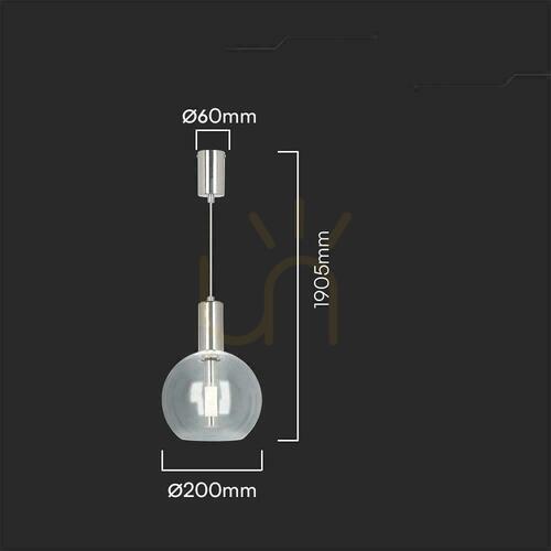 Sprawdź Lampa wisząca LED V-TAC VT-10114, chrom i akryl, Ø 20 cm, 5 W 450 lm 3000 K, CRI 90