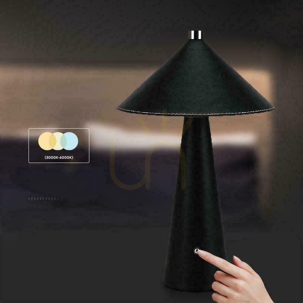 Zobacz Lampka Biurkowa Nocna V-TAC 3W LED 33cm CCT Ładowanie USB-C Ściemnianie Czarna Skóra VT-10117 3000K-6000K 240lm Lampka Biurkowa Nocna V-TAC 3W LED 33cm CCT Ładowanie USB-C Ściemnianie Czarna Skóra VT-10117 3000K-6000K 240lm