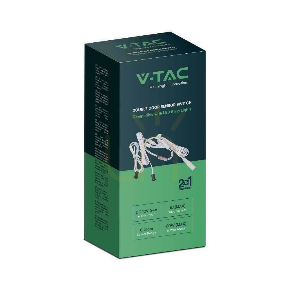 Zobacz Czujnik Ruchu Otwarcia Drzwi V-TAC Podwójny LED 60W MAX VT-82060 Czujnik Ruchu Otwarcia Drzwi V-TAC Podwójny LED 60W MAX VT-82060