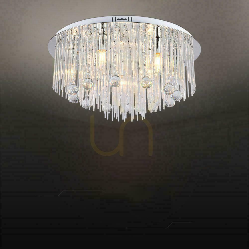 Obejrzyj Oprawa Sufitowa V-TAC 9xE14 Kryształ Chrom fi.60cm VT-7970 Oprawa Sufitowa V-TAC 9xE14 Kryształ Chrom fi.60cm VT-7970