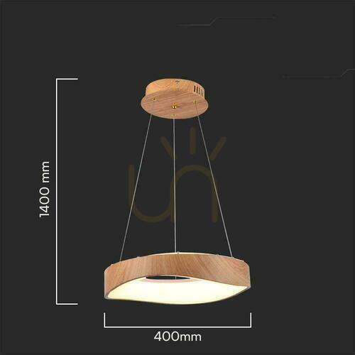 Sprawdź Oprawa Zwieszana V-TAC LED 18W DREWNO fi. 40cm VT-7973 3000K 2100lm