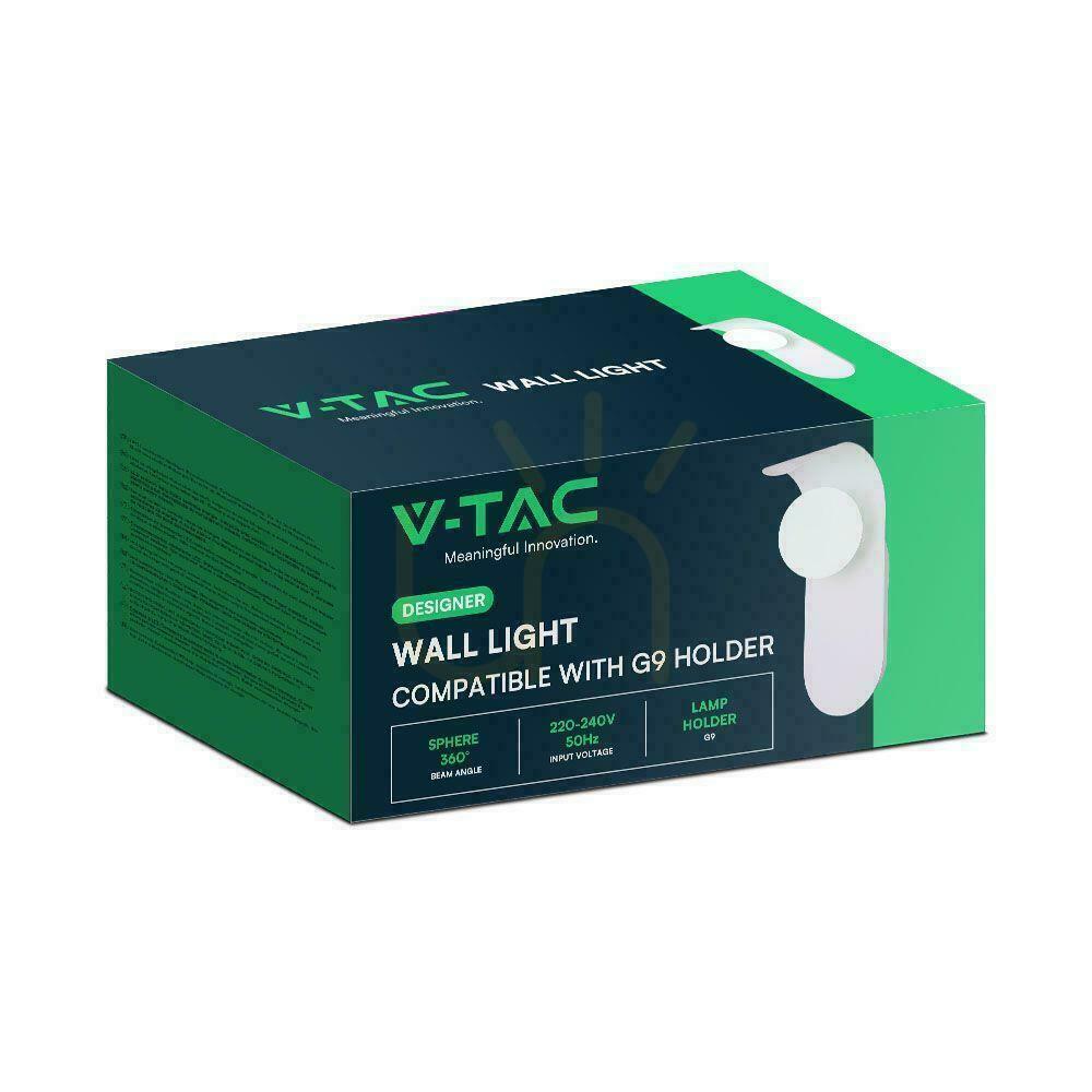 Zobacz Oprawa Ścienna Kinkiet V-TAC G9 Biały VT-10113 Oprawa Ścienna Kinkiet V-TAC G9 Biały VT-10113