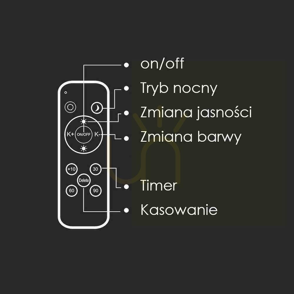 Obejrzyj Plafon V-TAC 40W PHANTOM fi.45cm CCT Pilot TIMER VT-8567 3000K-6500K 4000lm Plafon V-TAC 40W PHANTOM fi.45cm CCT Pilot TIMER VT-8567 3000K-6500K 4000lm