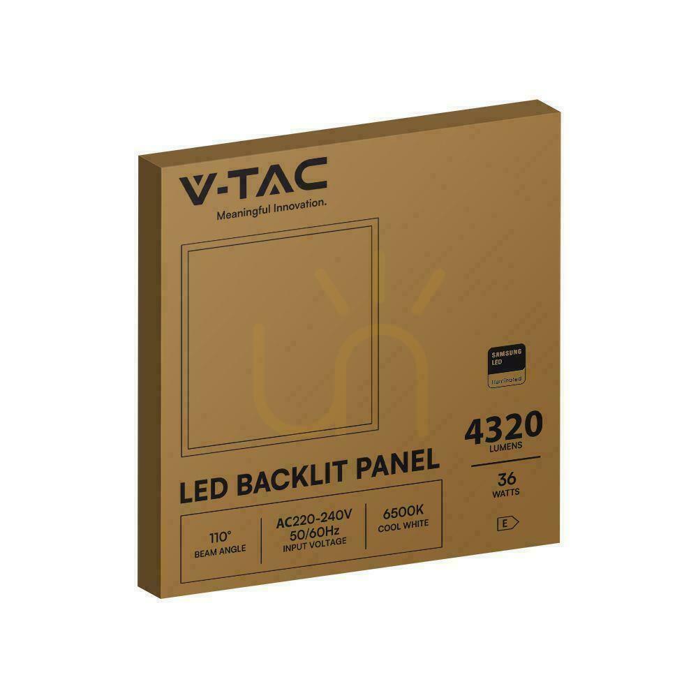 Pokaż Panel LED V-TAC 36W 600x600 LED SAMSUNG CHIP Backlight 33mm 120Lm/W VT-61036 6500K 4320lm 5 Lat Gwarancji Panel LED V-TAC 36W 600x600 LED SAMSUNG CHIP Backlight 33mm 120Lm/W VT-61036 6500K 4320lm 5 Lat Gwarancji
