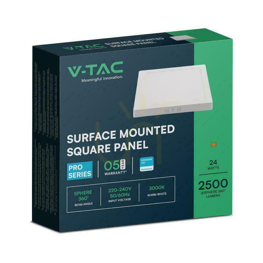 Obejrzyj Panel Natynkowy V-TAC 18W LED SAMSUNG CHIP Kwadrat 285x285mm VT-60024SQ-S 4000K 2640lm 5 Lat Gwarancji Panel Natynkowy V-TAC 18W LED SAMSUNG CHIP Kwadrat 285x285mm VT-60024SQ-S 4000K 2640lm 5 Lat Gwarancji