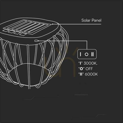 Sprawdź Przenośna Lampa Solarna Druciak V-TAC 1W LED IP44 Zmiana Barwy Czarna 42x30cm VT-7993 3000K-6000K 120lm
