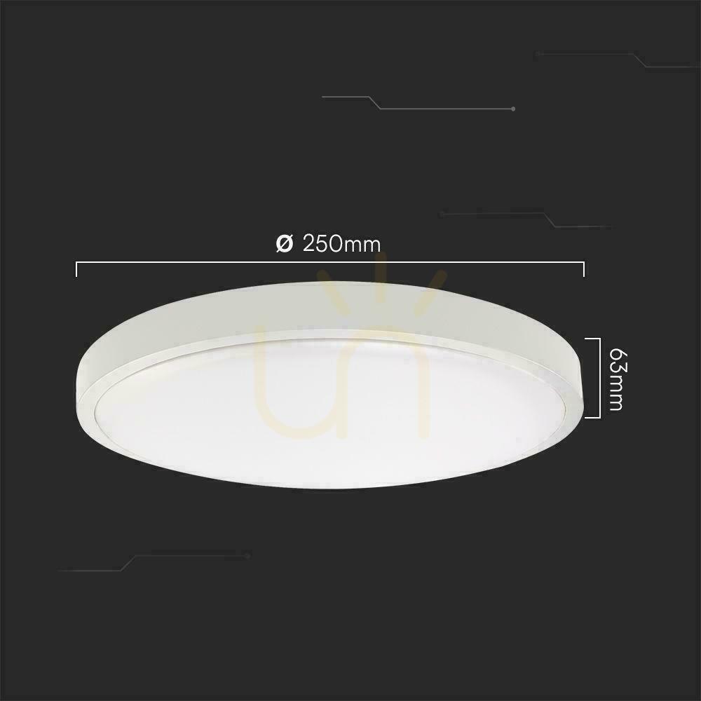 Wyświetl Plafon V-TAC 18W LED SAMSUNG CHIP Okrągły 25cm Natynkowy IP44 Biały VT-8618 6500K 1830lm 5 Lat Gwarancji Plafon V-TAC 18W LED SAMSUNG CHIP Okrągły 25cm Natynkowy IP44 Biały VT-8618 6500K 1830lm 5 Lat Gwarancji