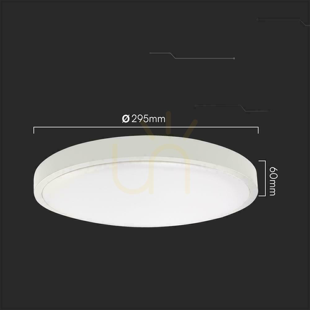 Wyświetl Plafon V-TAC 18W LED SAMSUNG CHIP Okrągły 29cm Natynkowy Pilot Czujnik Ruchu IP44 Biały VT-8618S 4000K 1830lm 5 Lat Gwarancji Plafon V-TAC 18W LED SAMSUNG CHIP Okrągły 29cm Natynkowy Pilot Czujnik Ruchu IP44 Biały VT-8618S 4000K 1830lm 5 Lat Gwarancji