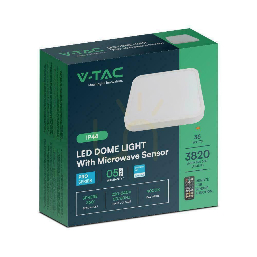 Obejrzyj Plafon V-TAC 36W LED SAMSUNG CHIP Kwadrat 42x42cm Natynkowy Pilot Czujnik Ruchu IP44 Biały VT-8630S 4000K 3820lm 5 Lat Gwarancji Plafon V-TAC 36W LED SAMSUNG CHIP Kwadrat 42x42cm Natynkowy Pilot Czujnik Ruchu IP44 Biały VT-8630S 4000K 3820lm 5 Lat Gwarancji